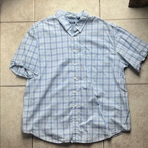Izod Men's Light Blue Checkered Shirt